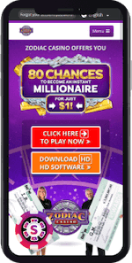 Zodiac Casino mobile version and app