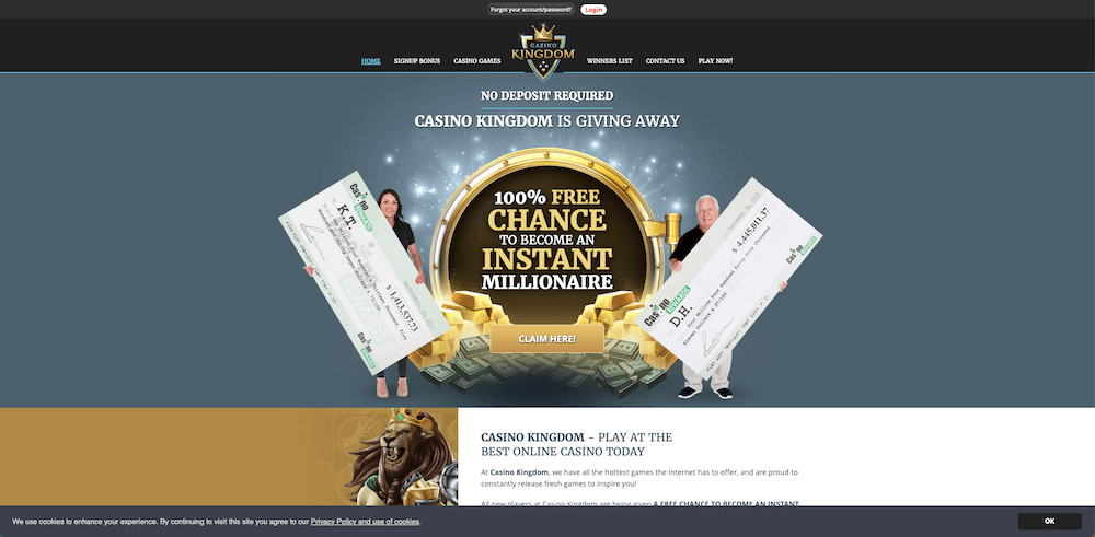 Casino Kingdom NZ website