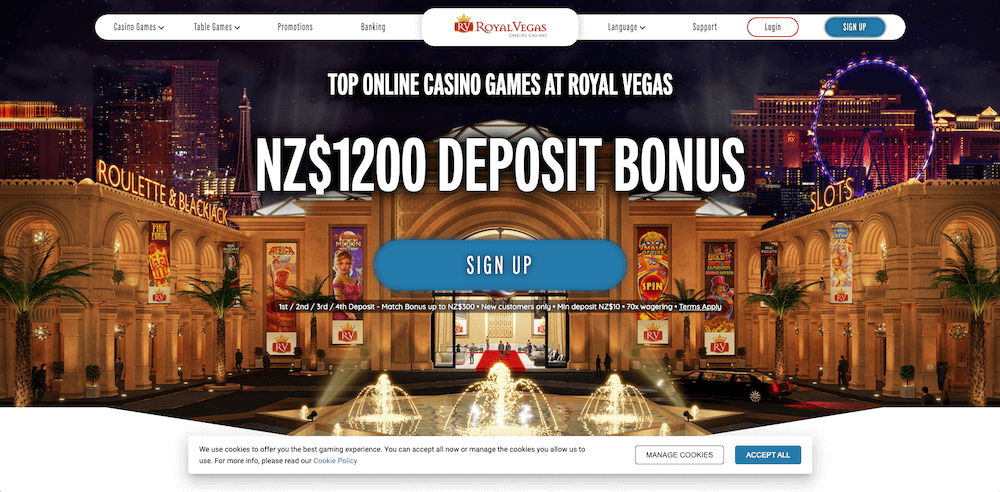 Royal Vegas NZ website